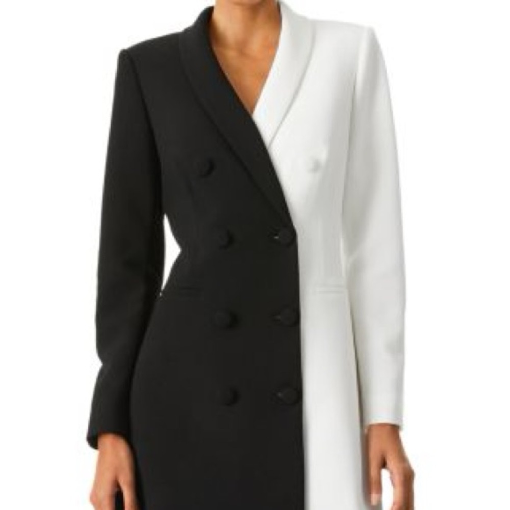 Alice + Olivia Black and White Blazer Dress